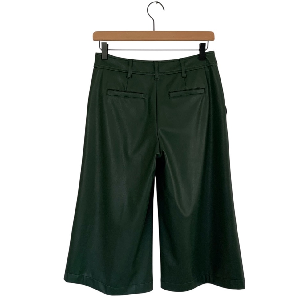 Anthro Green Vegan Wide Leg Culotte Pants (Boho Coquette Indie Retro 60’s 70’s) - Picture 4 of 9